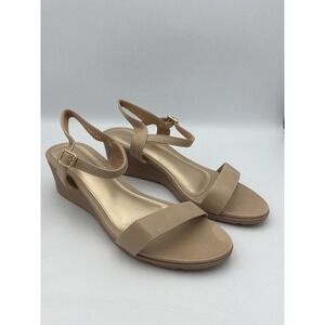 SHIBEVER Sandals Wedge Comfortable Buckle Ankle Strap Wedge EU 42 US 10